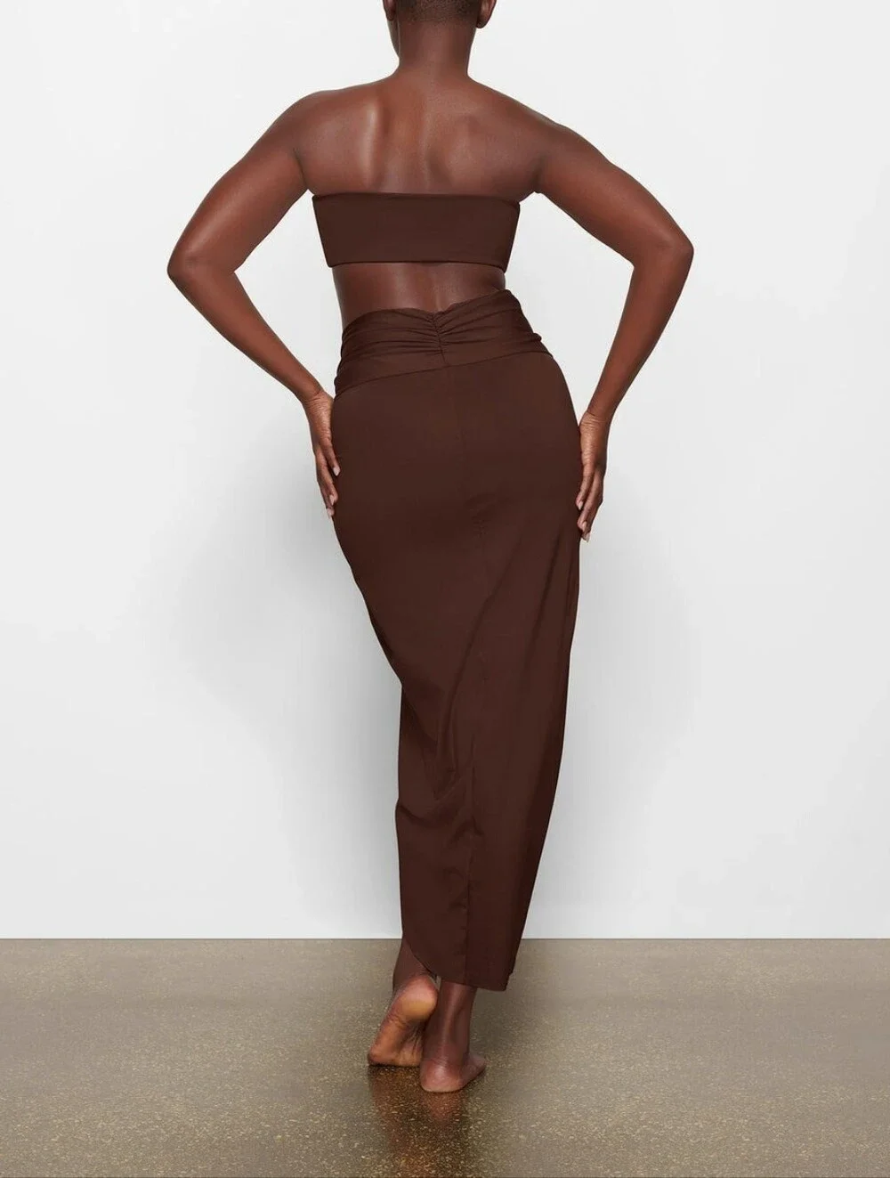Skims Sarong Swim Skirt Wrap Cocoa Small Petite